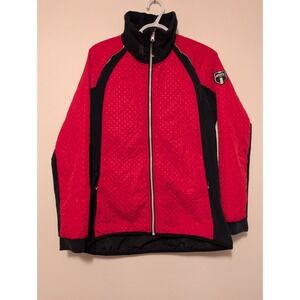 Swix Quilted Softshell Jacket Womens Large Pink Full Zip Reflective‎ Winter Ski